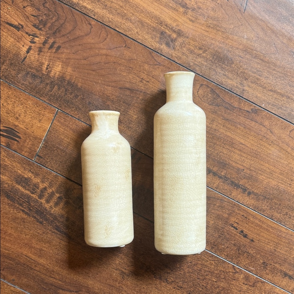 Elegant Tan Ceramic Vases